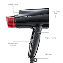 Load image into Gallery viewer, Panasonic nanoe Compact Hair Dryer for Healthy-Looking Hair, 1400W Portable Hair Dryer with Folding Handling and QuickDry Nozzle for Fast Drying – EH-NA27-K (Black/Pink)