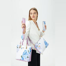 Load image into Gallery viewer, 2E-youth Women Designer Purses And Handbags Set Satchel Shoulder Bags Tote Bags 6pcs Wallets (purple&white)