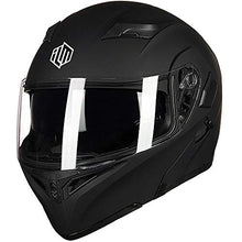Load image into Gallery viewer, ILM Motorcycle Dual Visor Flip up Modular Full Face Helmet DOT 6 Colors (L, Matte Black)