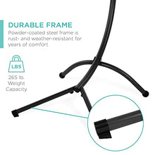 Load image into Gallery viewer, Best Choice Products Outdoor Hanging Curved Steel Chaise Lounge Chair Swing w/Built-in Pillow and Removable Canopy - Charcoal Gray