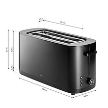 Load image into Gallery viewer, Zwilling Enfinigy Cool Touch 2 Long Slot Toaster, 4 Slices with Extra Wide 1.5" Slots for Bagels, 7 Toast Settings, Even Toasting, Reheat, Cancel, Defrost, Black