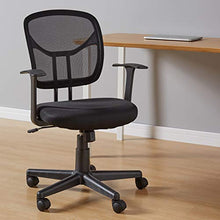 Load image into Gallery viewer, Amazon Basics Mesh, Mid-Back, Adjustable, Swivel Office Desk Chair with Armrests, Black