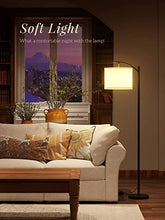 Load image into Gallery viewer, addlon Floor Lamp for Living Room with Beige Linen Lamp Shade and 9W LED Bulb Modern Standing Lamp Floor Lamps for Bedrooms - Black