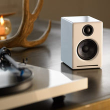 Load image into Gallery viewer, Audioengine A2+ Plus Wireless Speaker Bluetooth | Desktop Monitor Speakers | Home Music System aptX Bluetooth, 60W Powered Bookshelf Stereo Speakers | AUX Audio, USB, RCA Inputs,16-bit DAC (White)