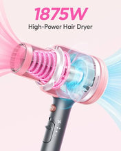 Load image into Gallery viewer, Wavytalk Professional Ionic Hair Dryer Blow Dryer with Diffuser and Concentrator for Curly Hair 1875 Watt Negative Ions Dryer with Ceramic Technology Nozzle for Fast Drying as Salon Light and Quiet