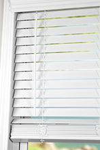 Load image into Gallery viewer, ARLO BLINDS Faux Wood Blinds, 2" Cordless Horizontal Blinds with Crown Valance, 34.625" W x 60" H, White