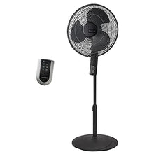Load image into Gallery viewer, Lasko S16612 Oscillating 16″ Adjustable Pedestal Stand Fan with Timer, Thermostat and Remote for Indoor, Bedroom, Living Room, Home Office & College Dorm Use, 16 Inch, Black 16612