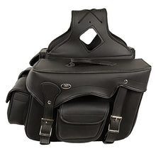 Load image into Gallery viewer, Milwaukee Leather SH66602 Zip-Off Double Pocket Studded PVC Throw Over Motorcycle Saddlebags - One Size