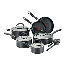 Load image into Gallery viewer, T-fal Advanced Nonstick Cookware Set 12 Piece Oven Broiler Safe 350F Pots and Pans, Dishwasher Safe Black