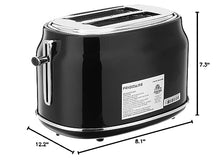 Load image into Gallery viewer, Frigidaire ETO102-BLACK, 2 Slice Toaster, Retro Style, Wide Slot for Bread, English Muffins, Croissants, and Bagels, 5 Adjustable Toast Settings, Cancel and Defrost, 900w, Black
