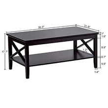 Load image into Gallery viewer, ChooChoo Oxford Coffee Table with Thicker Legs, Black Wood Coffee Table with Storage for Living Room
