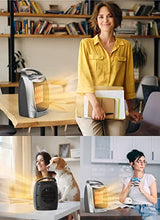 Load image into Gallery viewer, GiveBest Portable Electric Space Heater with Thermostat, 1500W/750W Safe and Quiet Ceramic Heater Fan, Heat Up 200 Square Feet for Office Room Desk Indoor Use, Silver