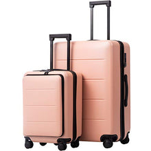 Load image into Gallery viewer, COOLIFE Luggage Suitcase Piece Set Carry On ABS+PC Spinner Trolley with pocket Compartmnet Weekend Bag (Sakura pink, 2-piece Set)