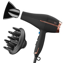Load image into Gallery viewer, INFINITIPRO BY CONAIR Hair Dryer, 1875W AC Motor Pro Hair Dryer with Ceramic Technology, Includes Diffuser and Concentrator, Black