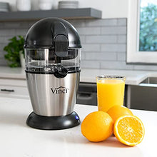 Load image into Gallery viewer, Vinci Hands-Free Electric Citrus Juicer | 1-Button Easy Press Lemon Lime Orange Grapefruit Juice Squeezer Easy to Clean Juicer Machine, Black/Stainless Steel