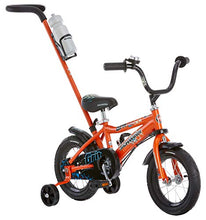Load image into Gallery viewer, Schwinn Grit Steerable Kids Bike, Boys Beginner Bicycle, 12-Inch Wheels, Training Wheels, Easily Removed Parent Push Handle with Water Bottle Holder, Orange/Black