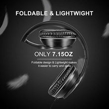 Load image into Gallery viewer, LORELEI X6 Over-Ear Headphones with Microphone, Lightweight Foldable & Portable Stereo Bass Headphones with 1.45M No-Tangle, Wired Headphones for Smartphone Tablet MP3 / 4 (Space Black)
