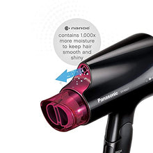 Load image into Gallery viewer, Panasonic nanoe Compact Hair Dryer for Healthy-Looking Hair, 1400W Portable Hair Dryer with Folding Handling and QuickDry Nozzle for Fast Drying – EH-NA27-K (Black/Pink)