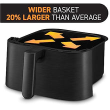 Load image into Gallery viewer, Gourmia Air Fryer Oven Digital Display 7 Quart Large AirFryer Cooker 12 Touch Cooking Presets, XL Air Fryer Basket 1700w Power Multifunction GAF716 Black and Stainless Steel Accents FRY FORCE 360°