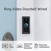 Load image into Gallery viewer, Ring Video Doorbell Wired – Convenient, essential features in a compact design, pair with Ring Chime to hear audio alerts in your home (existing doorbell wiring required) - 2021 release