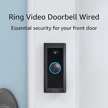 Load image into Gallery viewer, Ring Video Doorbell Wired – Convenient, essential features in a compact design, pair with Ring Chime to hear audio alerts in your home (existing doorbell wiring required) - 2021 release