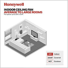 Load image into Gallery viewer, Honeywell 50182 Quick-2-Hang Hugger Ceiling Fan, 52” Dimmable LED White Swirled Marble Fixtures, Easy Installation Cimmeron/Walnut Blades, Brushed Nickel