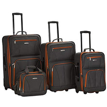 Load image into Gallery viewer, Rockland Journey Softside Upright Luggage Set, Charcoal, 4-Piece (14/19/24/28)