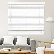 Load image into Gallery viewer, CHICOLOGY Faux Wood Blinds , Window Blinds , Wood Blinds , Window Shades , Window Treatments , Blinds & Shades , Window Shades For Home , Wooden Blinds , Basic White , 35"W X 60"H