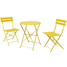 Load image into Gallery viewer, Grand Patio Premium Steel Patio Bistro Set, Folding Outdoor Patio Furniture Sets, 3 Piece Patio Set of Foldable Patio Table and Chairs, Yellow