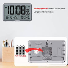 Load image into Gallery viewer, WallarGe Auto Set Digital Wall Clock Battery Operated,Desk Clocks with Temperature,Humidity and Date,Large Display Digital Calendar Alarm Clock for Elderly,Bedroom,Office,8 Time Zone, Auto DST.