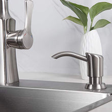 Load image into Gallery viewer, GAGALIFE Built in Counter Soap Dispenser (Brushed Nickel) for Kitchen Sink and Extension Tube Kit, Anti-Leakage Upgrade with 40" Tube No More Top Refill
