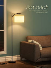 Load image into Gallery viewer, addlon Floor Lamp for Living Room with Beige Linen Lamp Shade and 9W LED Bulb Modern Standing Lamp Floor Lamps for Bedrooms - Black