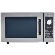 Load image into Gallery viewer, Panasonic NE-1025F Compact Light-Duty Countertop Commercial Microwave Oven with 6-Minute Electronic Dial Control Timer, Bottom Energy Feed, 1000W, 0.8 Cu. Ft. Capacity Silver