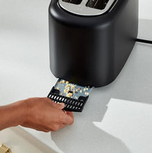 Load image into Gallery viewer, Amazon Basics 2 Slice, Extra-Wide Slot Toaster with 6 Shade Settings, Black & Silver