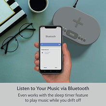 Load image into Gallery viewer, Bedside Radio Alarm Clock with USB Charger, Bluetooth Speaker, QI Wireless Charging, Dual Alarm Dimmable LED Display (Grey)