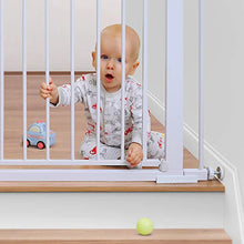 Load image into Gallery viewer, Cumbor 29.5”-40.6” Auto Close Safety Baby Gate, Durable Extra Wide Dog Gate for Stairs,Doorways, Easy Walk Thru Pet Gate for House,Child Gate Includes 4 Wall Cups and Extension, White