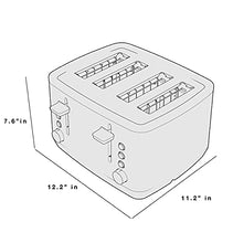 Load image into Gallery viewer, GE Stainless Steel Toaster | 4 Slice | Extra Wide Slots for Toasting Bagels, Breads, Waffles & More | 7 Shade Options for the Entire Household to Enjoy | Countertop Kitchen Essentials | 1500 Watts