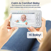 Load image into Gallery viewer, 5" HD Split-Screen Baby Monitor, Babysense Video Baby Monitor with Camera and Audio, Two HD Cameras with Remote PTZ, Night Light, 960ft Range, Two-Way Audio, 4X Zoom, Night Vision, 4000mAh Battery