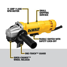 Load image into Gallery viewer, DEWALT Angle Grinder, 4.5 Inch, 11 Amp, With Paddle Switch (DWE402), Black