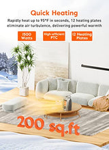 Load image into Gallery viewer, GiveBest Portable Electric Space Heater with Thermostat, 1500W/750W Safe and Quiet Ceramic Heater Fan, Heat Up 200 Square Feet for Office Room Desk Indoor Use, Silver