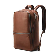 Load image into Gallery viewer, Samsonite Classic Leather Slim Backpack, Cognac, One Size