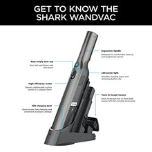 Load image into Gallery viewer, Shark WV201 WANDVAC Handheld Vacuum, Lightweight at 1.4 Pounds with Powerful Suction, Charging Dock, Single Touch Empty and Detachable Dust Cup