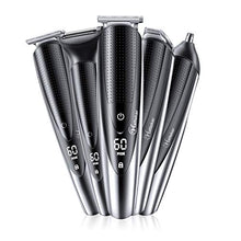 Load image into Gallery viewer, Hatteker Mens Hair Clipper Beard Trimmer Grooming kit Hair Trimmer Mustache Trimmer Body Groomer Trimmer for Nose Ear Facial Hair Cordless Waterproof 5 in 1