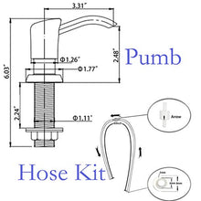Load image into Gallery viewer, GAGALIFE Built in Counter Soap Dispenser (Brushed Nickel) for Kitchen Sink and Extension Tube Kit, Anti-Leakage Upgrade with 40" Tube No More Top Refill