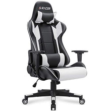 Load image into Gallery viewer, Homall Gaming Chair Office Chair High Back Computer Chair Leather Desk Chair Racing Executive Ergonomic Adjustable Swivel Task Chair with Headrest and Lumbar Support (White)