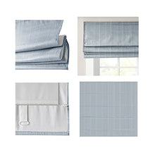 Load image into Gallery viewer, Madison Park Galen Cordless Roman Shades - Fabric Privacy Single Panel Darkening, Energy Efficient, Thermal Insulated Window Blind Treatment, for Bedroom, Living Room Decor, 27" x 64", Blue