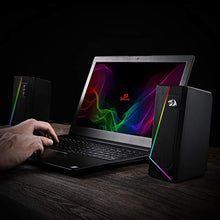 Load image into Gallery viewer, Redragon GS520 Anvil RGB Desktop Speakers, 2.0 Channel PC Computer Stereo Speaker with 6 Colorful LED Modes, Enhanced Sound and Easy-Access Volume Control, USB Powered w/ 3.5mm Cable