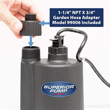 Load image into Gallery viewer, Superior Pump 91250 1/4 HP Thermoplastic Submersible Utility Pump with 10-Foot Cord