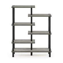 Load image into Gallery viewer, Furinno Turn-N-Tube 6-Tier Accent Display Rack, French Oak Grey/Black