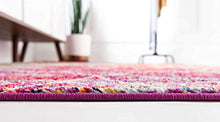 Load image into Gallery viewer, Unique Loom Trellis Frieze Collection Area Rug-Modern Morroccan Inspired Geometric Lattice Design, 6 x 9 ft, Multi/Fuchsia